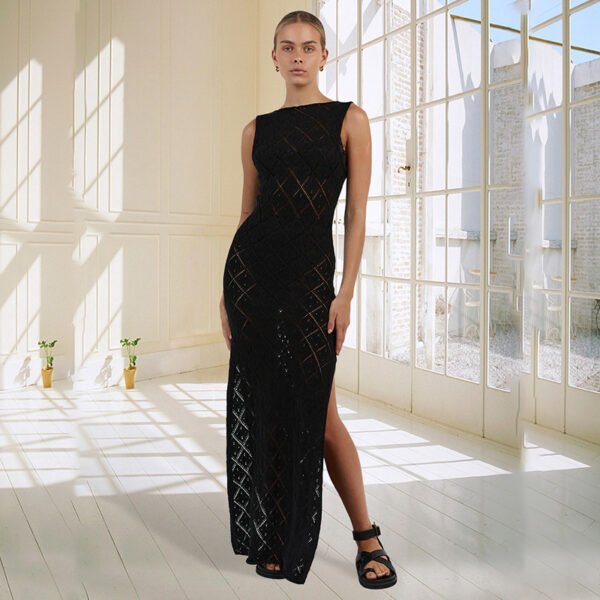 Women's Hollow Knitted Dress Long Dress