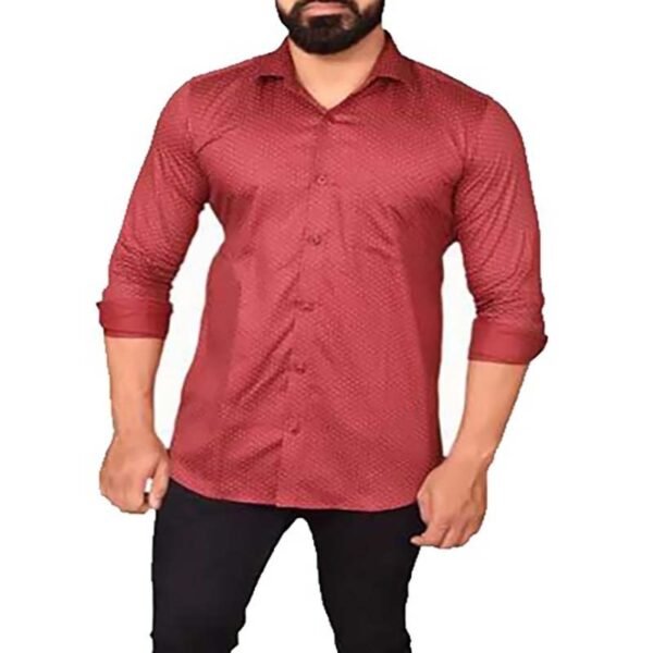 Baccote Men Regular Fit Solid Spread Collar Casual Shirt