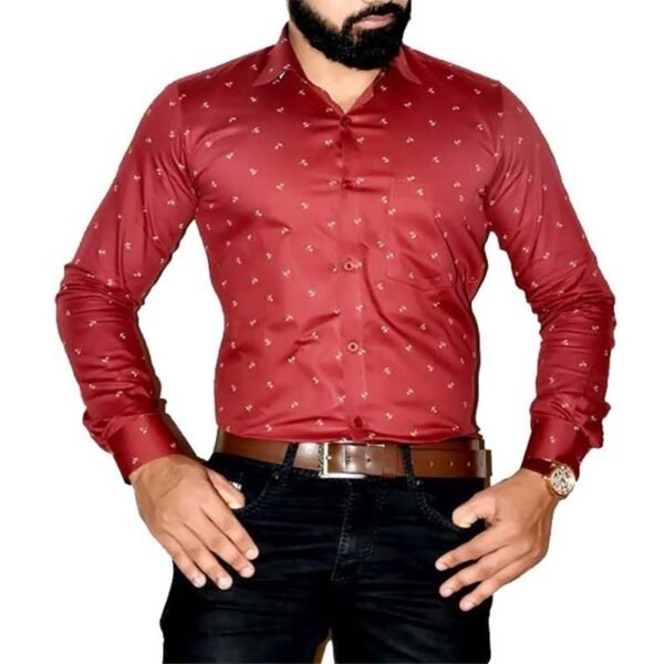 Baccote Men Regular Fit Floral Print Spread Collar Casual Shirt