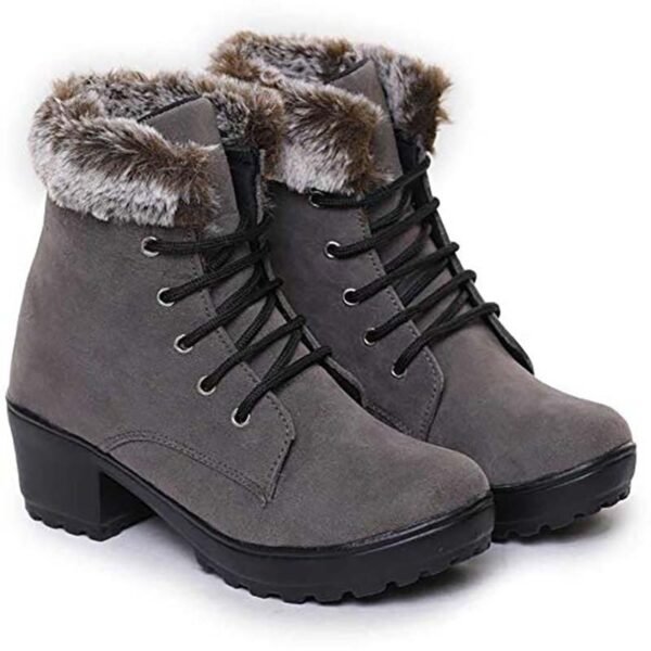 Rodricks Women's Fashion Fur Boots Grey