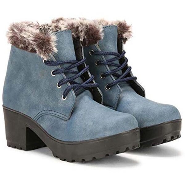 Rodricks Stylish and Comfortable Ankle Length Boots Sky Blue